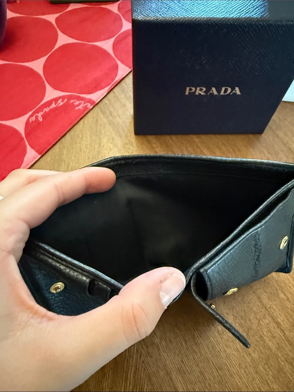 Prada Women’s Vitello Grain Leather Bifold Wallet